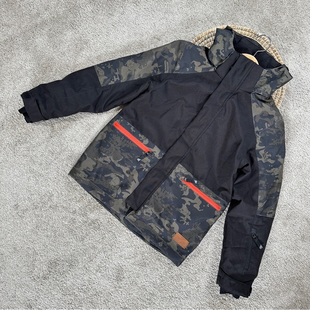 Jupa Teen Boys Oliver Snow Jacket Outdoor Waterproof Black Forest Night Print 10